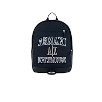 armani exchange grand sac à dos campus capsule ax logo, bleu marine/bleu marine/bleu marine, l homme