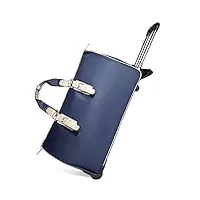 aditam zhangqiang grand sac de sport à roulettes valises avec roulettes litre bagages sac de voyage trolley case loisirs haute capacité (color : blue, size : 28 * 54 * 30cm) double the comfort