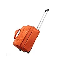 zhangqiang sac à bagages de voyage à roulettes trolley grand pour hommes femmes dames week-end sac à main sur roulettes - cabine approuvé grande capacité (color : orange, size : 57 * 31 * 37cm) double