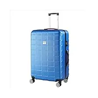 monzana® valise rigide exopack bleu taille xl serrure tsa 4 roues 360° poignée télescopique plastique abs voyage avion