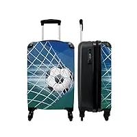 noboringsuitcases.com® cadeau garcon valises sac de voyage valise cabine foot - enfant - bleu - cible tir - football - 55x35x20cm