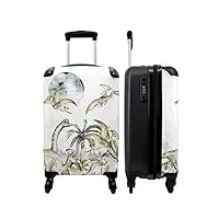noboringsuitcases.com® valise garcon enfant cadeau roulette valise cabine sac voyage dinosaure - jungle - lune - 55x35x20cm