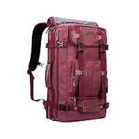 witzman sac à dos vintage en toile - grand sac à dos pour ordinateur portable convertible, toile rouge classique de 55,9 cm, 22 inch, sacs à dos de voyage