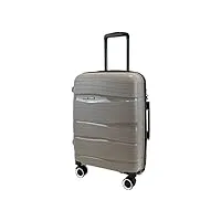 ess coo - valise cabine rigide en polypropylène (pp) à 4 roulettes pivotante avec serrure tsa intégré (taupe, cabine)