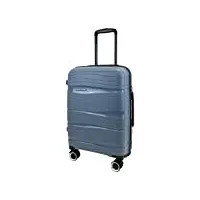 ess coo - valise cabine rigide en polypropylène (pp) à 4 roulettes pivotante avec serrure tsa intégré (gris foncé, cabine)