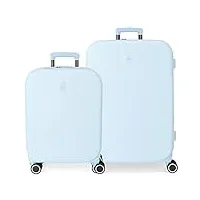 enso annie turquoise valise set 55/70 cm abs rigide fermeture tsa intégrée 116l 7.54 kg 4 double roues bagage à main