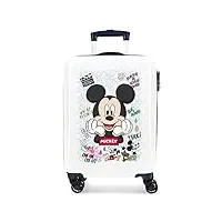 disney mickey be cool valise cabine blanche 38x55x20 cm abs rigide cadenas latéral à combinaison 34l 2 kgs 4 double roues bagage à main