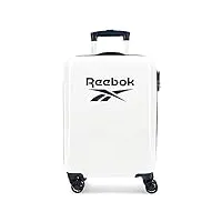 valise cabine reebok maveryck blanche 38x55x20 cms abs rigide serrure latérale à combinaison 34l 2.86 kgs 4 double roues bagage à main