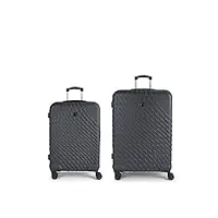 ensemble de valises (moyenne et grande) extensible journey rigides avec capacité jusqu'à 175 l, gris, valises et trolleys