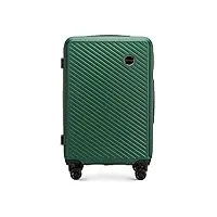 wittchen valise de voyage bagage à main valise cabine valise rigide en abs avec 4 roulettes pivotantes serrure à combinaison poignée télescopique circle line taille m vert foncé