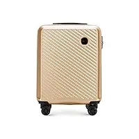 wittchen valise de voyage bagage à main valise cabine valise rigide en abs avec 4 roulettes pivotantes serrure à combinaison poignée télescopique circle line taille s doré