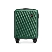 wittchen valise de voyage bagage à main valise cabine valise rigide en abs avec 4 roulettes pivotantes serrure à combinaison poignée télescopique circle line taille s vert foncé