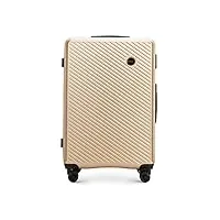 wittchen valise de voyage bagage à main valise cabine valise rigide en abs avec 4 roulettes pivotantes serrure à combinaison poignée télescopique circle line taille l doré