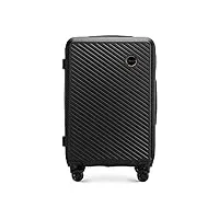 wittchen valise de voyage bagage à main valise cabine valise rigide en abs avec 4 roulettes pivotantes serrure à combinaison poignée télescopique circle line taille m noir