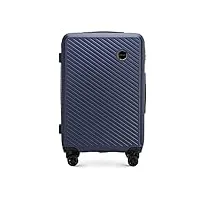wittchen valise de voyage bagage à main valise cabine valise rigide en abs avec 4 roulettes pivotantes serrure à combinaison poignée télescopique circle line taille m bleu foncé