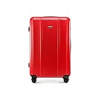 wittchen classic line valise élégante en polycarbonate robuste avec gravure verticale serrure tsa, rouge, kosmetikkoffer, moderne