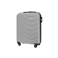 barrens valise cabine | bagage cabine | 55x39x20cm | 34 l | abs | valise de voyage | 4 roulettes | poignée flexible | valise à coque dure | compatible avec les compagnies aériennes | gris