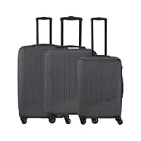 travelite set de valises à 4 roues 3 pièces tailles l/m/s, série de bagages bali : trolleys à coque dure en abs avec serrure à combinaison tsa (valise à main sans tsa)