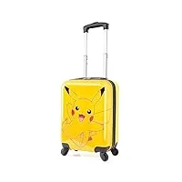 pokemon valise enfant, petite valise à roulette enfant garcon fille pikachu, carry on luggage, valises rigides 4 roulettes, valise cabine enfant 49x33x22 cm