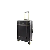 a1 fashion goods valise rétro à coque rigide à 8 roues style coffre de voyage archaïque, noir , medium | 68 x 45 x 26cm, 4kg, bagage rigide avec roulettes pivotantes