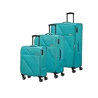 american tourister sun break lot de 3 valises bleu (blue), taille unique, ensemble de bagages