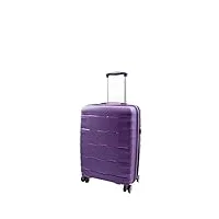 house of leather miyazaki valise rigide extensible à 8 roulettes en polypropylène, violet, cabin | 55x36x20cm/ 2.70kg, 35l, bagage rigide avec roulettes pivotantes