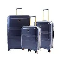 a1 fashion goods astro valise rigide extensible à 4 roues, bleu marine, set of all 3 sizes, bagage rigide extensible avec roulettes pivotantes