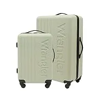 wrangler lot de 2 valises rigides à roulettes pivotantes, pelican, 2 piece set (28"/20"), lot de 2 ou 3 valises rigides à roulettes pivotantes