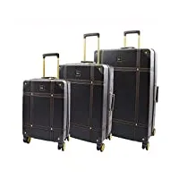 divergent retail dr515 bagage de voyage avec 8 roulettes pivotantes noir, noir , full set of 3 sizes, huit roues légères