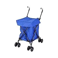 handcart shopping mobility trolley multi-functional foldable portable shopping cart avec blue oxford bag charge maximale 25kg