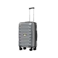 mgob valise cabine 40l trolley rigide valises de voyage 4 roulettes doubles pivotantes et serrure tsa 55x36x21cm, argenté