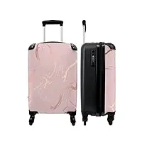 noboringsuitcases.com® valise ado fille bagage cabine voyage cadeau - pink - marbre - l'or - coloriage - 55x35x20cm