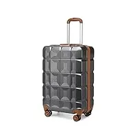 kono valise cabine rigide abs bagages a cabine avec 4 roulettes valise de voyage 34l avec serrure tsa 54x34x22cm valises, gris