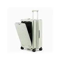 bagage à main avec compartiment pour ordinateur portable, valise à main avec roues pivotantes, sac de voyage pour objets personnels, bagage à main en métal, ouverture frontale, ouv