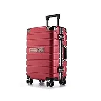 valise rigide valise trolley bagage cabine business, bagage trolley roller, roue silencieuse universelle, bagage voyage (color : red, size : 20")