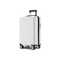 bagage valise de voyage avec roues légère et ampère; valise de cabine d'embarquement avec serrure à bagages à roulettes charge (color : white, size : 24")