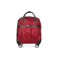 bagage léger trolley à roulettes valise sac de voyage à roulettes (couleur : vin rouge, taille : 45 * 43 * 22 cm) doublez le confort