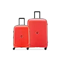 delsey paris - belmont plus - set de 2 valises rigides - rouge fane