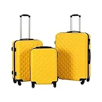 inlife 91890 lot de 3 valises à roulettes rigides en abs jaune 10,8 kg, jaune