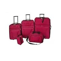 inlife 90155 lot de 5 valises rouge 10 kg, rouge