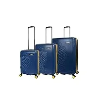 national geographic ensemble bagages de voyage globe 3 pièces ensemble de valise de voyage/trolleyset - bleu