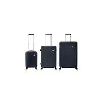 national geographic ensemble bagages de voyage abroad 3 pièces ensemble de valise de voyage/trolleyset - bleu marine