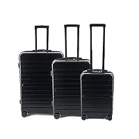 jsa 45610 lot de 3 valises de voyage 3 pièces avec serrure tsa, système de trolley télescopique, poignée de transport et roulettes à 360° avec port usb et compartiment pour batterie externe, 3 bagages