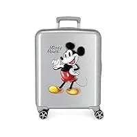 valise cabine disney 100 mickey joyful gris 40x55x20 cm abs rigide serrure tsa intégrée 38,4l 2 kgs 4 roues doubles bagage à main