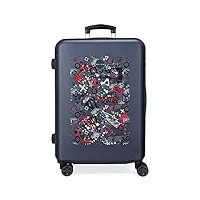 movom free time valise moyenne multicolore 46x65x23 cm abs rigide serrure latérale à combinaison 56l 3 kgs 4 roues