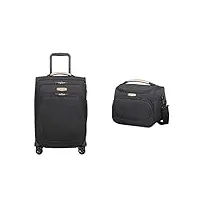 samsonite spark sng eco spinner 55 bagage cabine, cm, 43 liters, noir spark sng eco beauty case trousse de toilette, 29 cm, 14.5 liters, noir