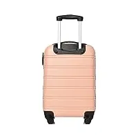 hainew valise rigide en abs légère - extensible - avec roulettes pivotantes et serrure - convient pour les voyages et les voyages d'affaires, rose, m-35×23×57cm, trolleys rigide avec serrure et roue