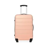 hainew valise rigide en abs légère - extensible - avec roulettes pivotantes et serrure - convient pour les voyages et les voyages d'affaires, rose, l-45×28×69cm, trolleys rigide avec serrure et roue
