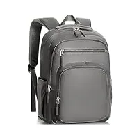 bluefatty grand sac à dos de voyage pour ordinateur portable de 33 l pour homme et femme, approuvé par les compagnies aériennes, sac de travail et de randonnée, gris, sacs à dos daypack