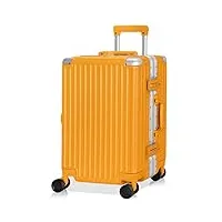 anyzip valise cabine 38x23x54cm valise rigide 4 roues valise voyage pc abs bagage avec cadre en aluminium valise trolley avec et serrure tsa,pas de zip（orange,m）